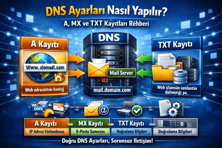 DNS Ayarları Nasıl Yapılır? A, MX ve TXT Kayıtları Rehberi