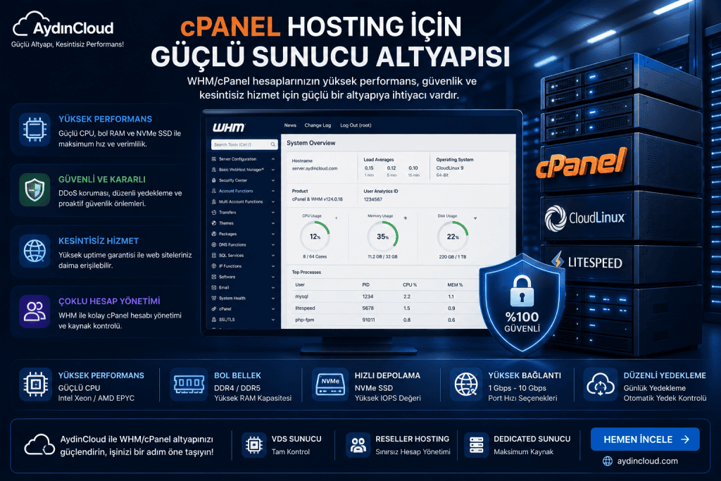 cPanel Hesabı Oluşturma Güçlü Sunucu Altyapısı
