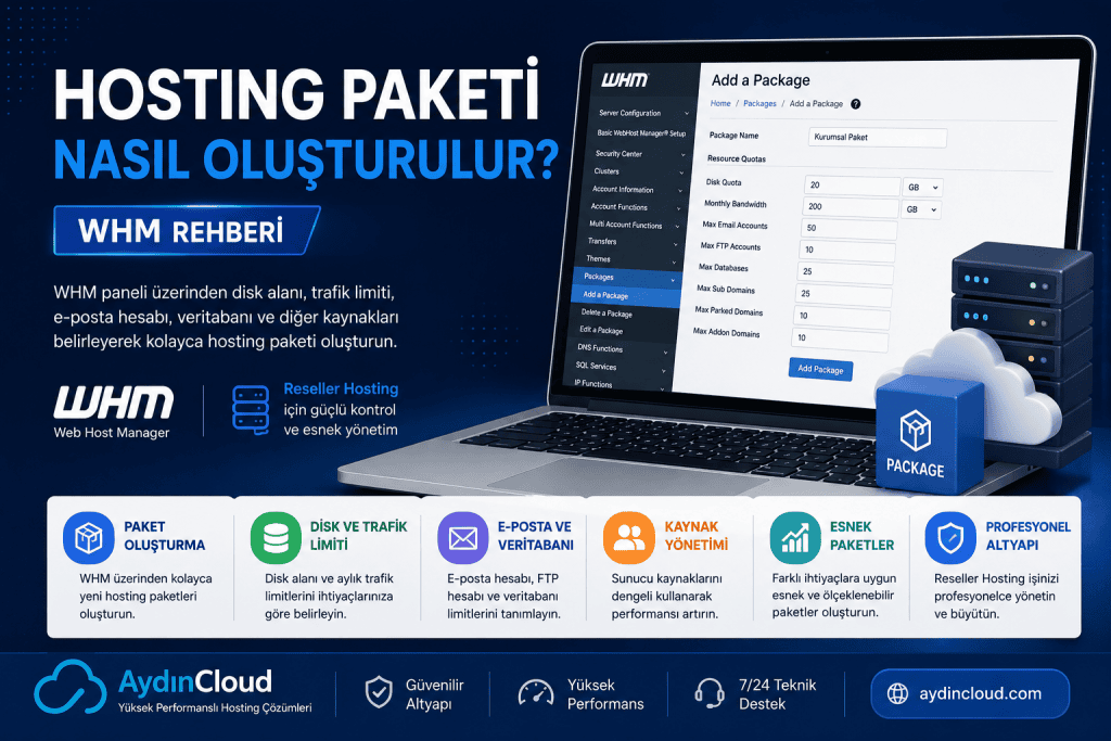 Hosting Paketi Nasıl Oluşturulur? (WHM Rehberi)