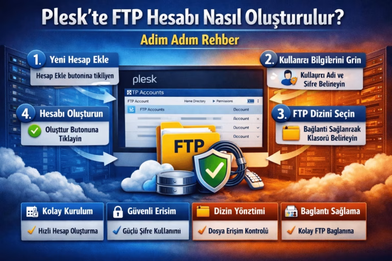 Plesk’te FTP Hesabı Nasıl Oluşturulur? Filezilla İle Bağlan