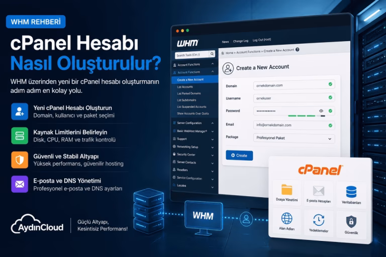cPanel Hesabı Nasıl Oluşturulur? (WHM Rehberi)