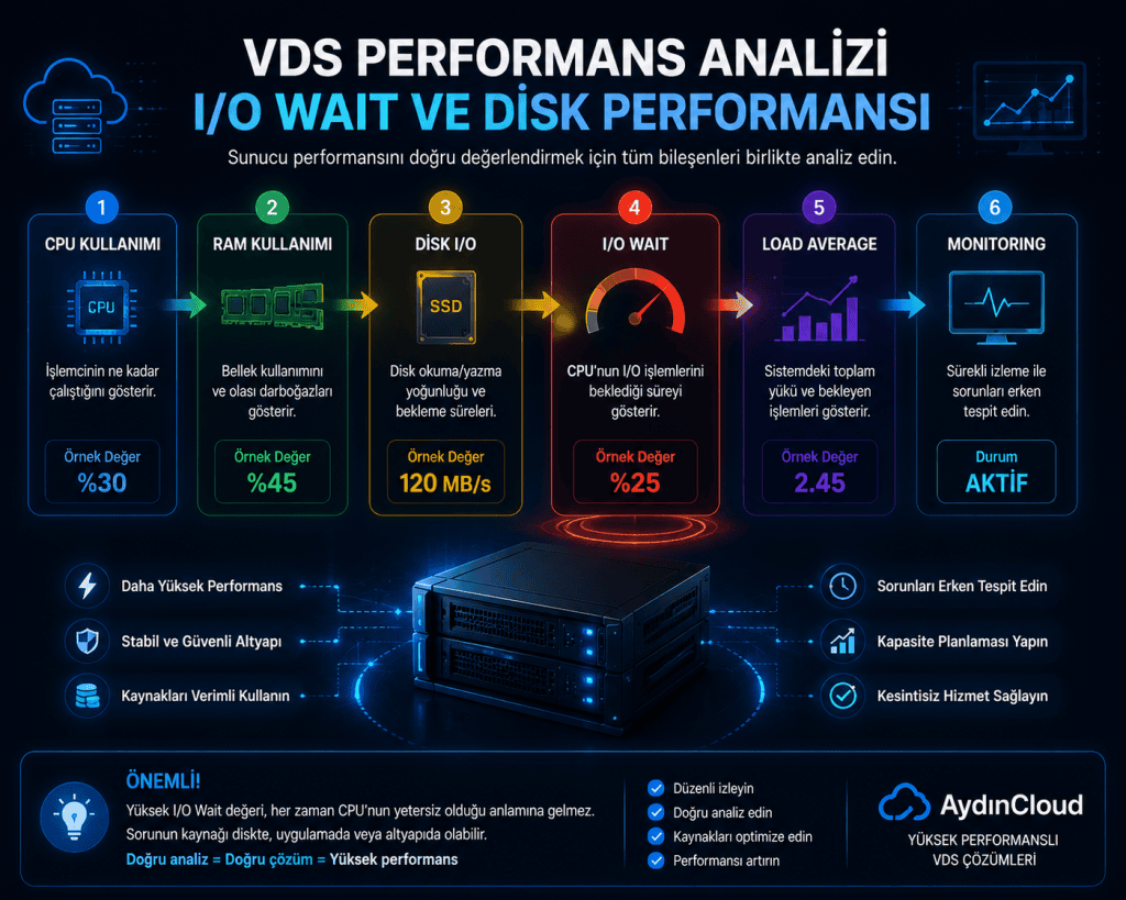 VDS sunucuda I/O Wait Nedir ve disk performansı analizi