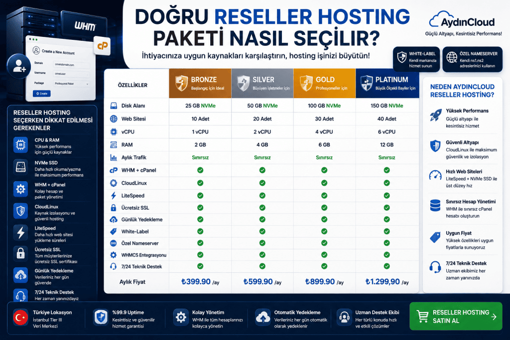 Reseller Hosting Satın Al Rehberi Doğru Paket Nasıl Seçilir