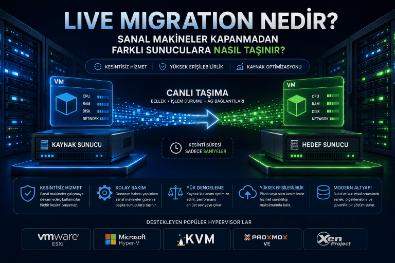 Live Migration Nedir Sanal Makineler Kapanmadan Nasıl Taşınır