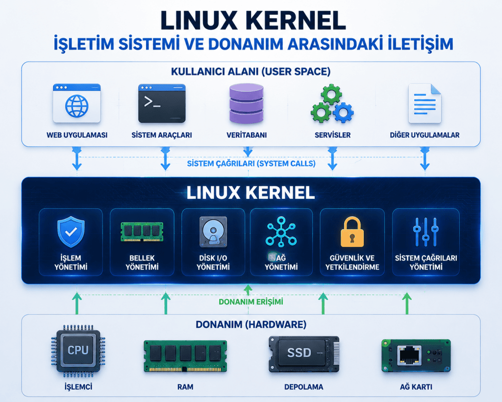 Kernel Nedir İşletim Sistemi ve Donanım Arasındaki İletişim