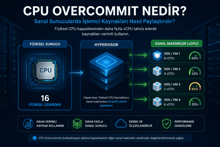 CPU Overcommit Nedir? Sanal sunucularda işlemci kaynaklarının paylaşımı