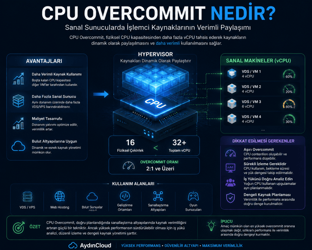 CPU Overcommit Nedir? Avantajları ve performans etkileri