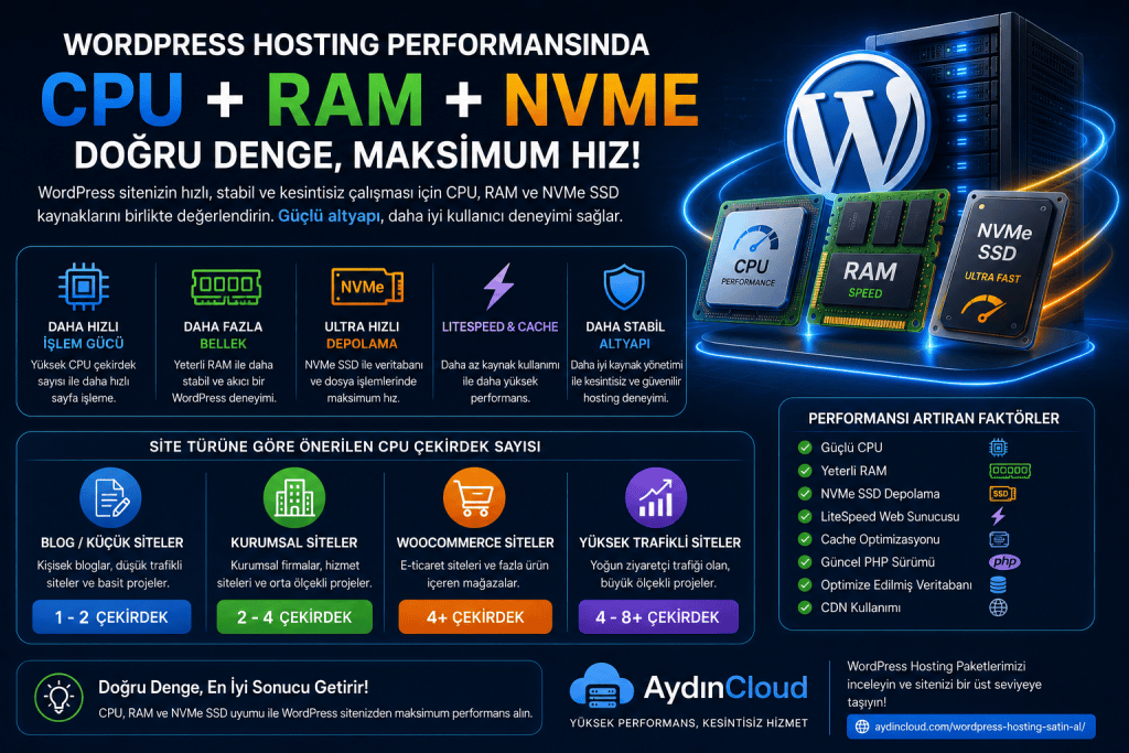 Wordpress Hosting CPU Seçiminde Diğer Kaynaklar
