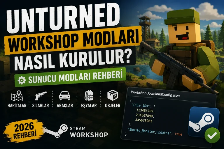 Unturned Workshop Modları Nasıl Kurulur? Sunucu Rehberi 2026