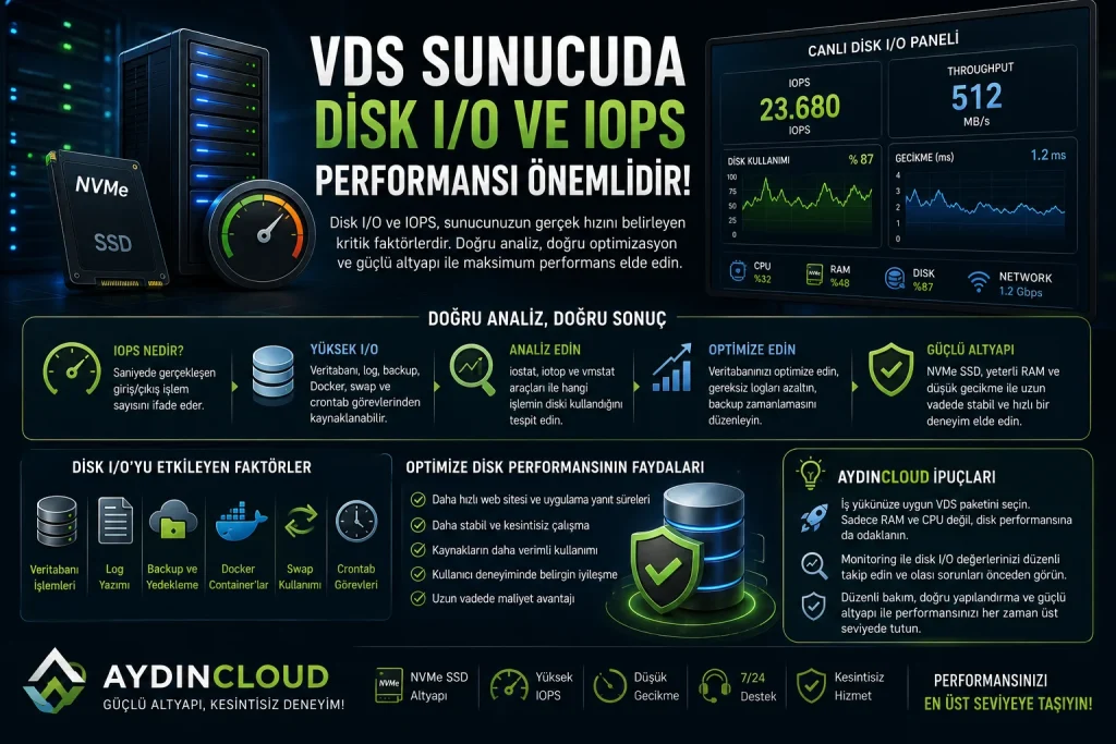VDS Disk I/O ve IOPS performans optimizasyonu