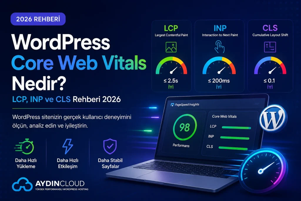 WordPress Core Web Vitals Nedir? LCP, INP ve CLS Rehberi 2026