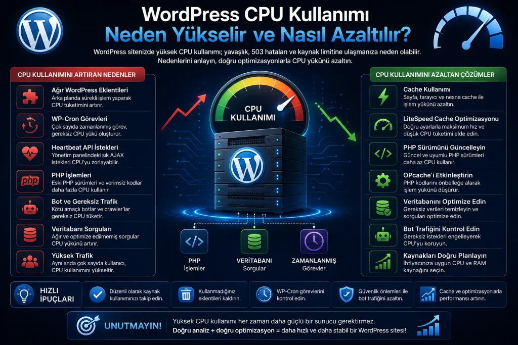 WordPress CPU kullanımı optimizasyon yöntemleri