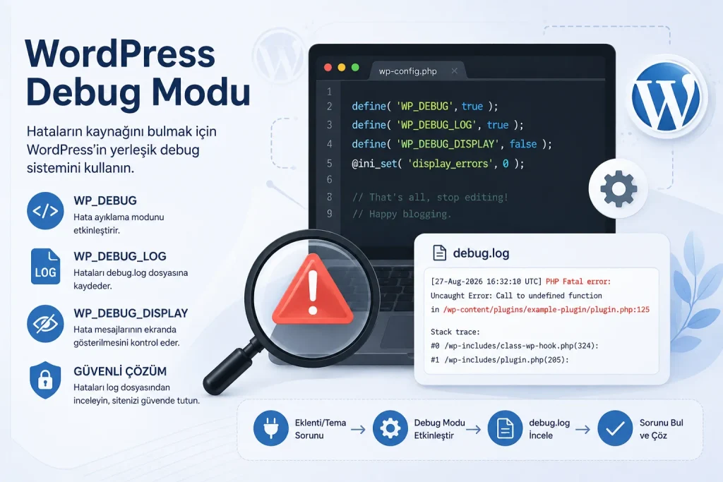 WordPress Debug ayarlarında WP_DEBUG ve debug.log kullanımı