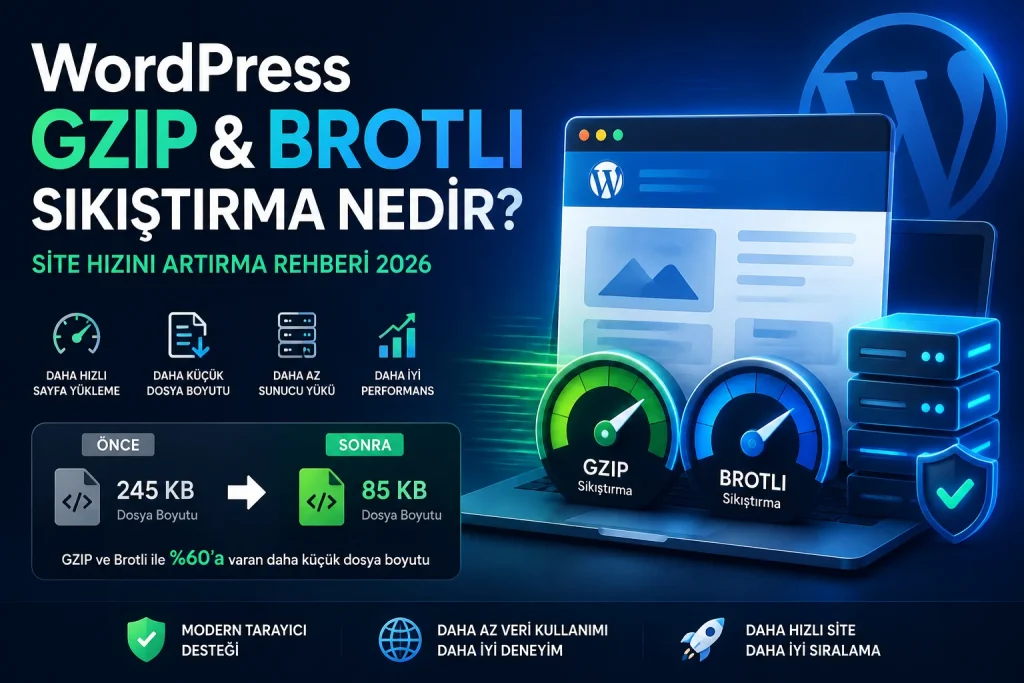 WordPress GZIP Sıkıştırma ve Brotli Nedir? Site Hızı Rehberi 2026