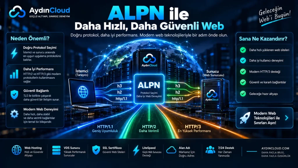 ALPN nedir HTTP/2 HTTP/3 ve modern web performansı