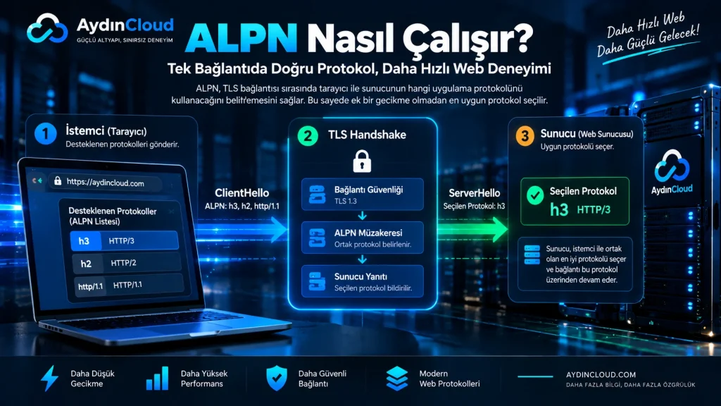 ALPN nasıl çalışır TLS handshake ve HTTP/3 protokol seçimi