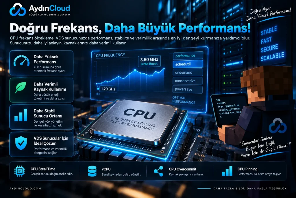 CPU frekans ölçekleme VDS performans ve CPU governor