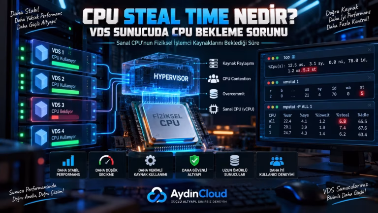 CPU Steal Time nedir VDS sunucuda CPU bekleme süresi