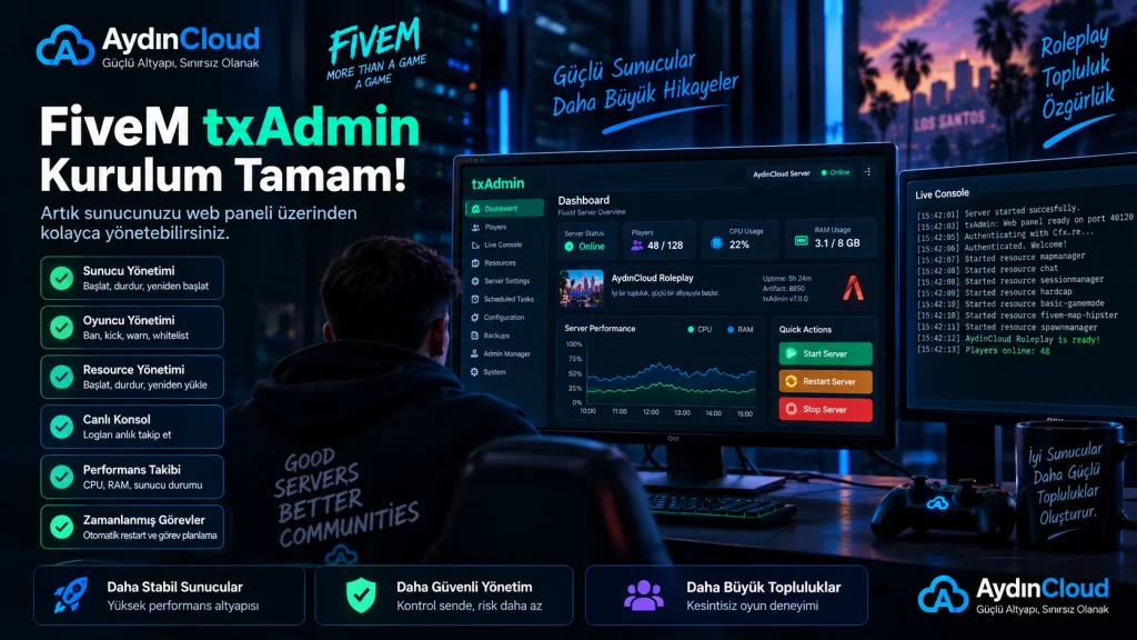 FiveM txAdmin kurulumu ve sunucu yönetimi