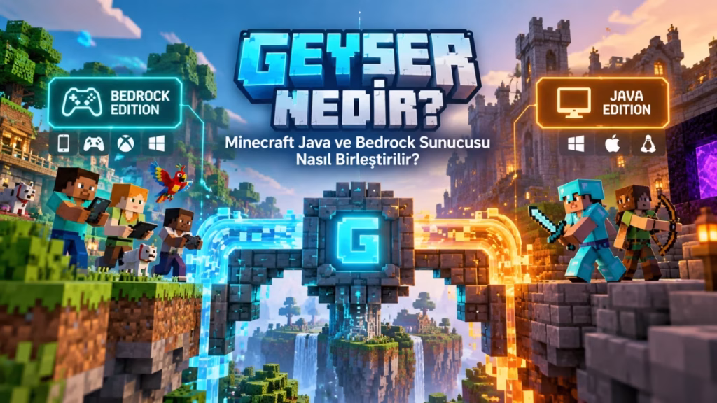 Geyser Nedir? Minecraft Java ve Bedrock Sunucu Nasıl Birleştirilir?