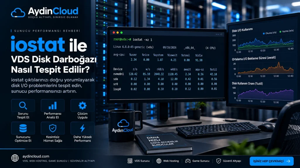 iostat nedir VDS disk darboğazı analizi