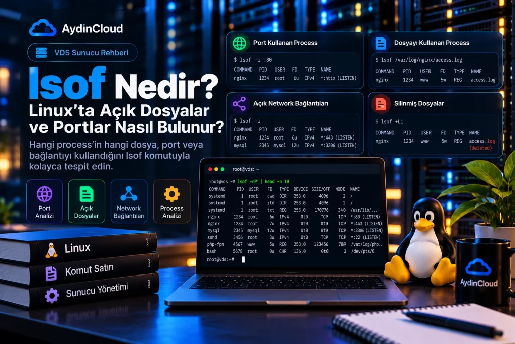 lsof Nedir? Linux’ta Açık Dosyalar ve Portlar Nasıl Bulunur?