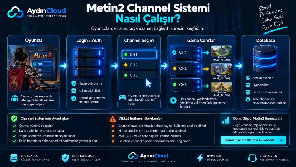 Metin2 Channel sistemi nasıl çalışır game core ve oyuncu bağlantısı