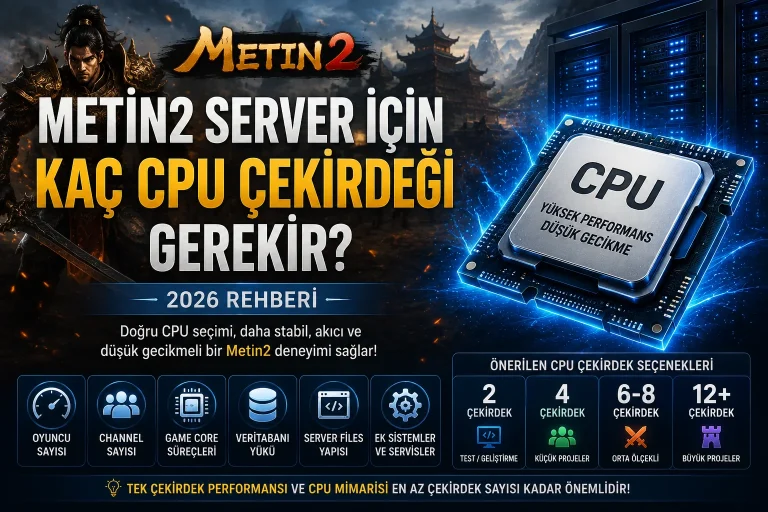 Metin2 CPU gereksinimi ve server için kaç CPU çekirdeği gerektiği
