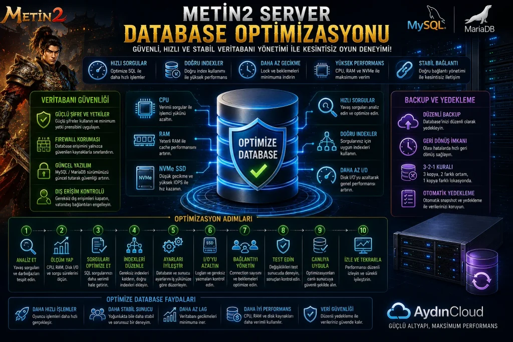 Metin2 server database güvenlik yedekleme ve performans optimizasyonu