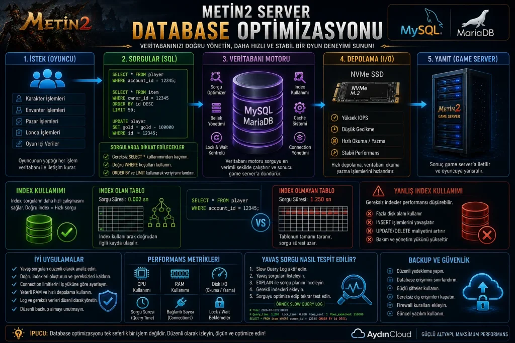 Metin2 server database SQL sorgu ve index optimizasyonu