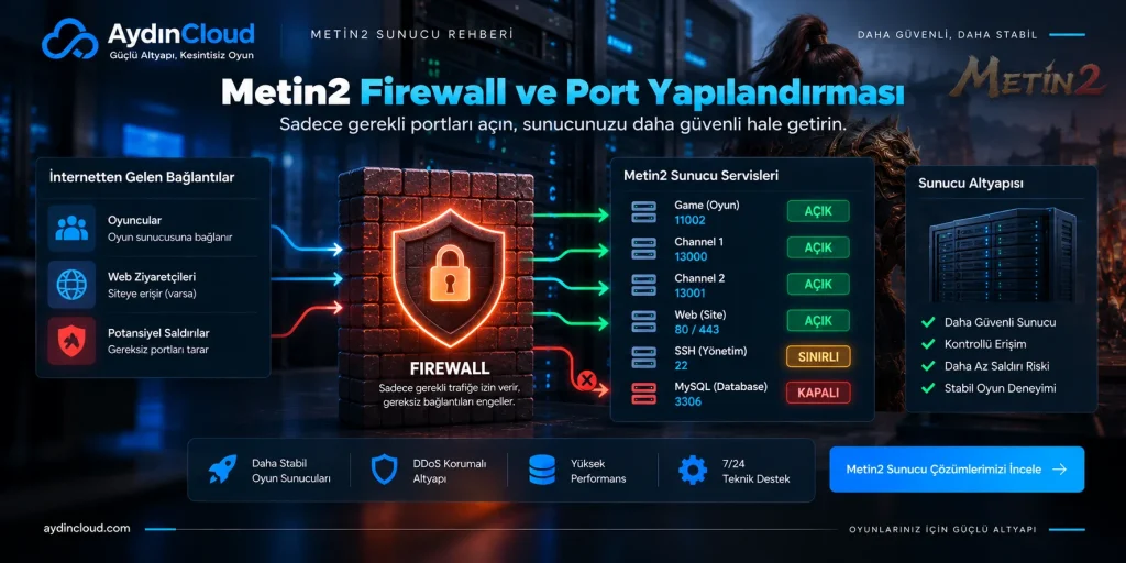 Metin2 server firewall ve port yapılandırması