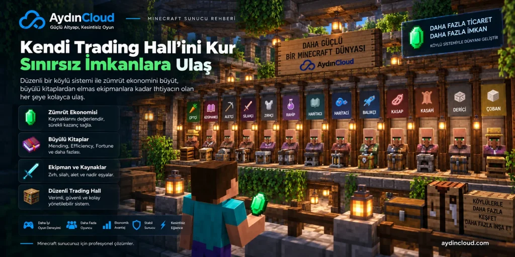 Minecraft köylü trading hall ve ticaret sistemi