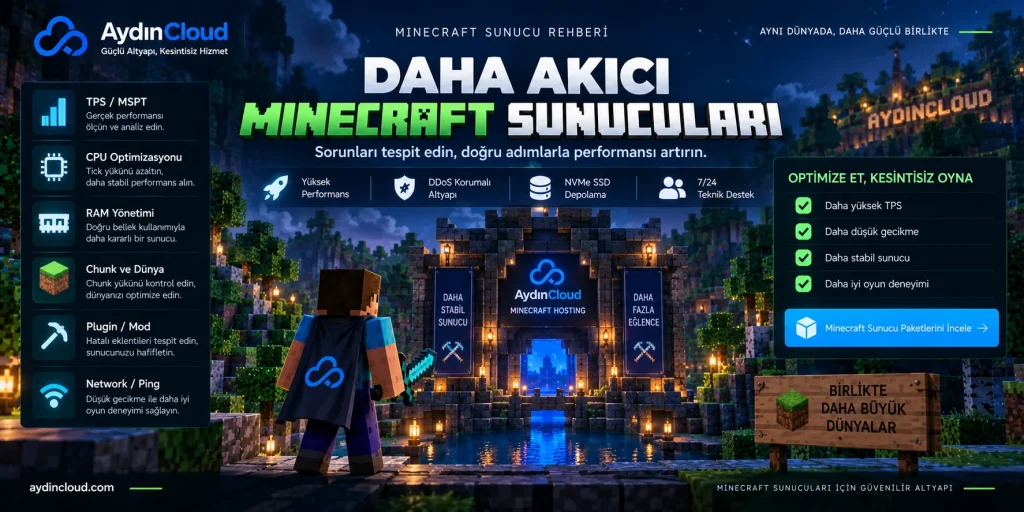 Minecraft server lag optimizasyonu ve daha akıcı sunucu performansı