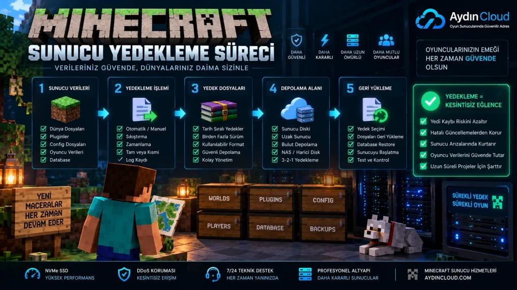 Minecraft sunucu yedekleme süreci ve otomatik backup sistemi