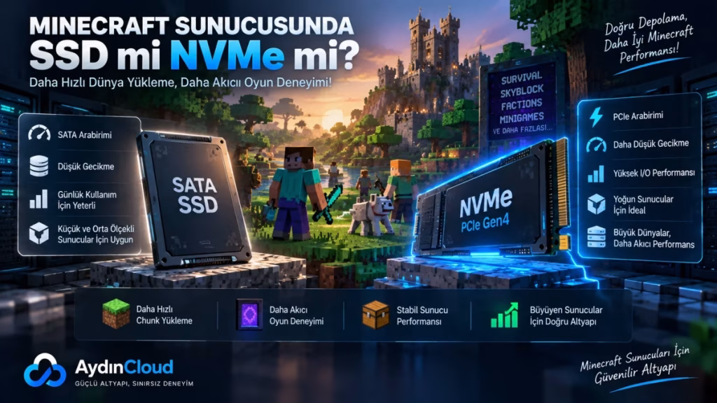 Minecraft Sunucusunda SSD mi NVMe mi? Hangisi Daha İyi?