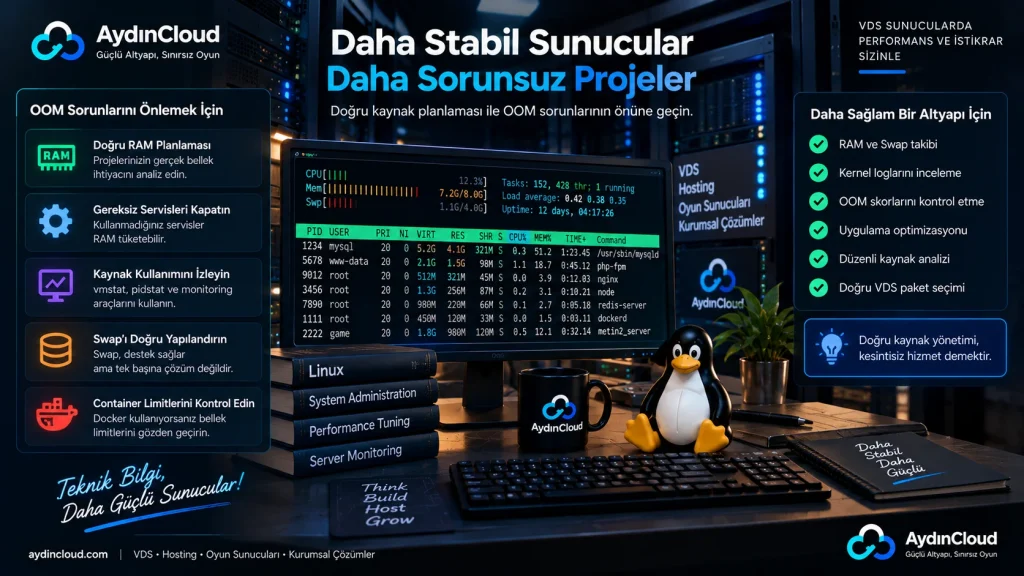 OOM Killer nedir VDS Linux RAM ve systemd-oomd bellek yönetimi