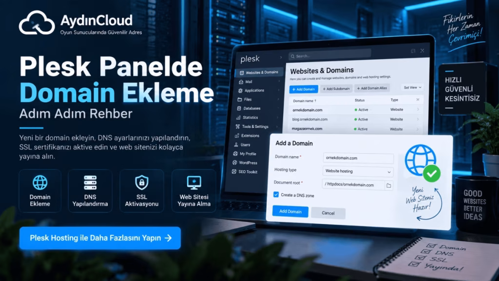 Plesk Panelde Domain Ekleme: Adım Adım 2026 Rehberi