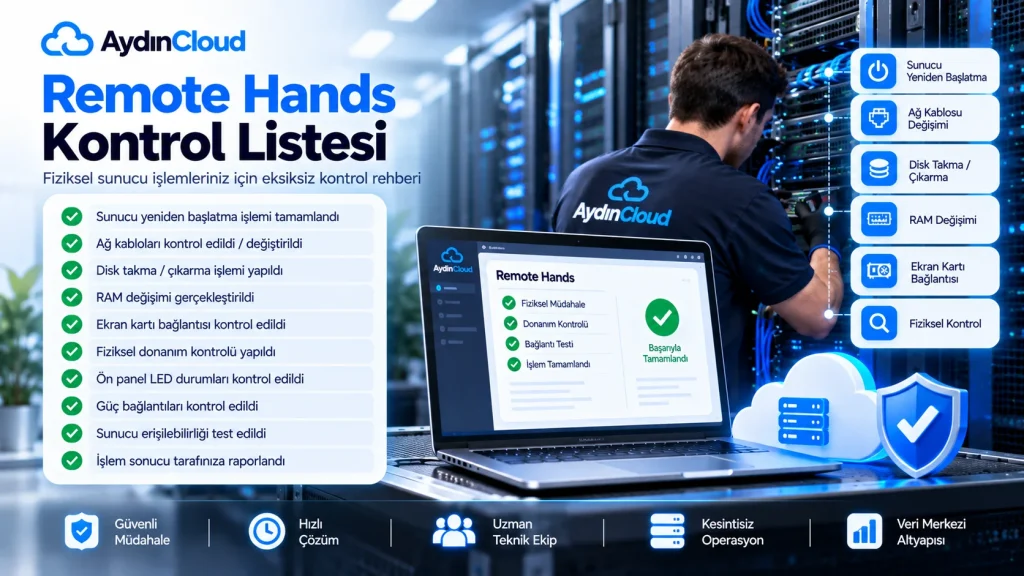 Remote Hands kontrol listesi ve fiziksel sunucu müdahale işlemleri