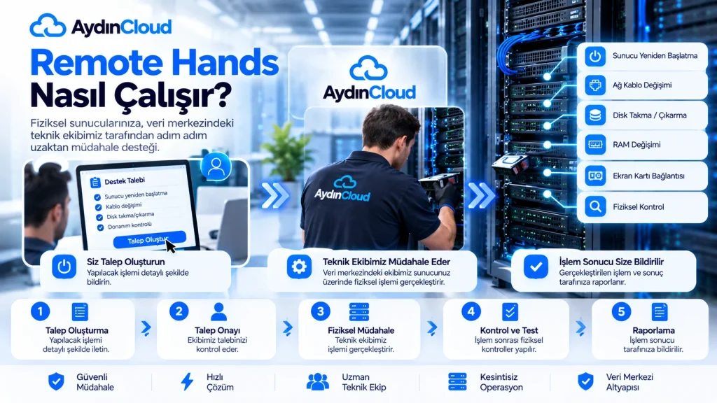 Remote Hands nasıl çalışır ve fiziksel sunucu müdahale süreci