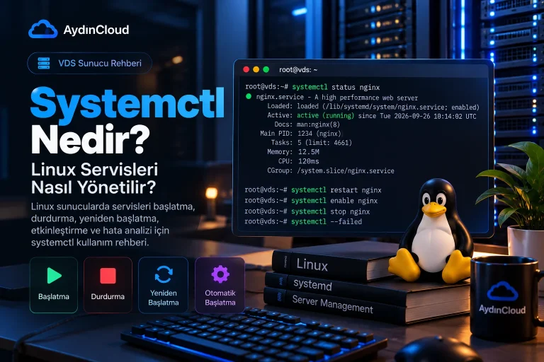 Systemctl nedir sorusunu açıklayan Linux servis yönetimi ve systemd ekranı